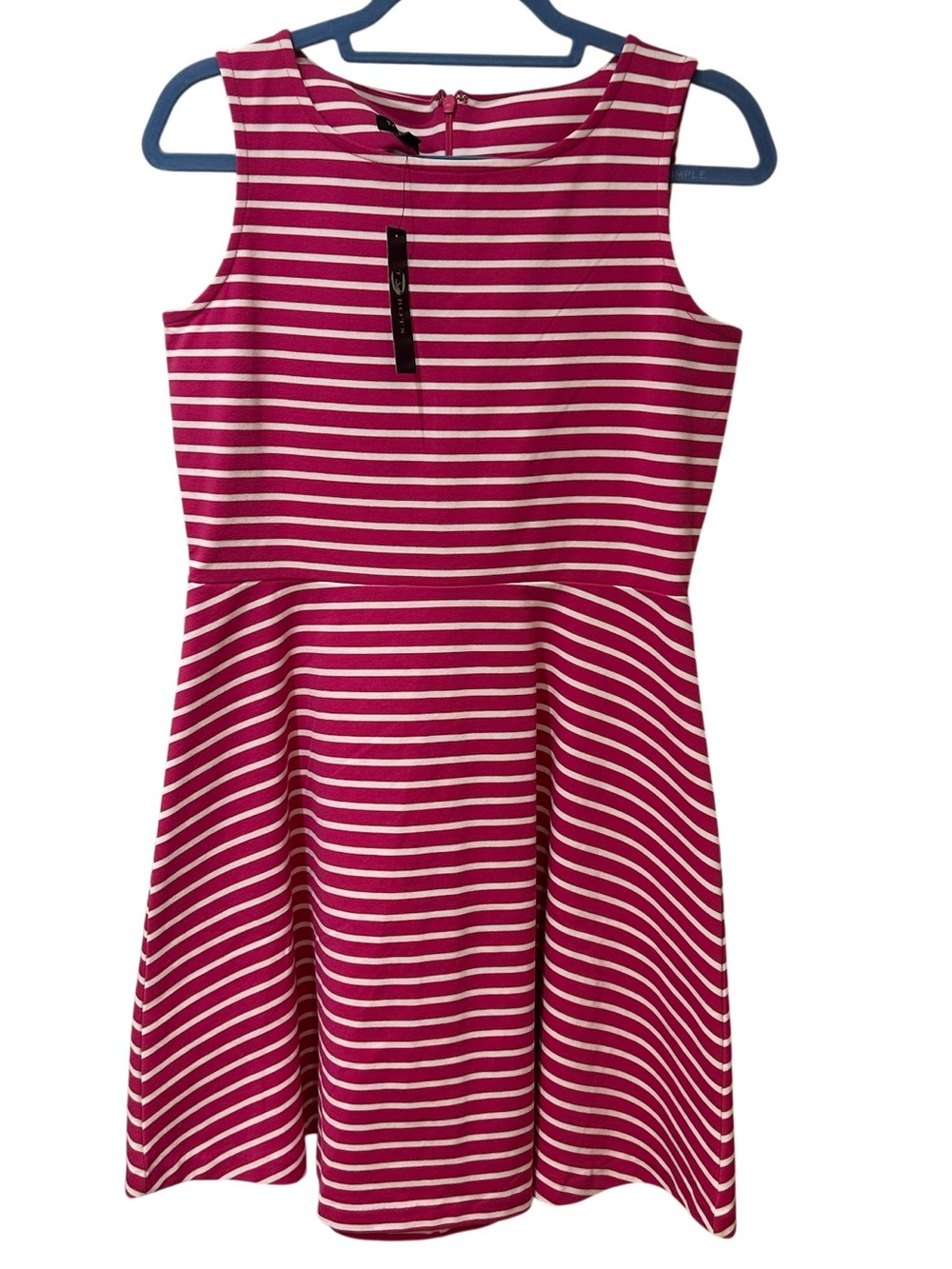 NWT Talbots Pink and White Striped Sleeveless Fit-and-Flare Dress size PL